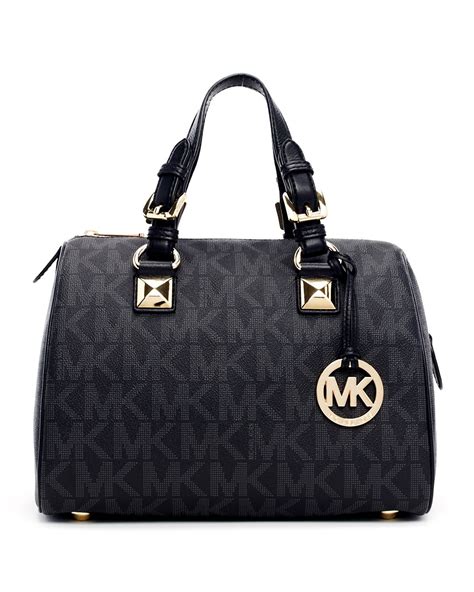 michael kors gusset satchel black|Michael Kors grayson satchel small.